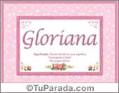 Gloriana, nombre, significado y origen de nombres