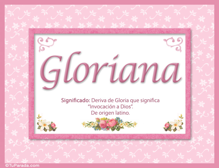 Gloriana, nombre, significado y origen de nombres