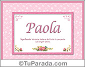 Paola, nombre, significado y origen de nombres