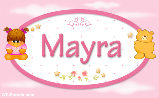 Mayra - Nombre para bebé, tarjetas de Nombres para niñas, bebés, osito nena