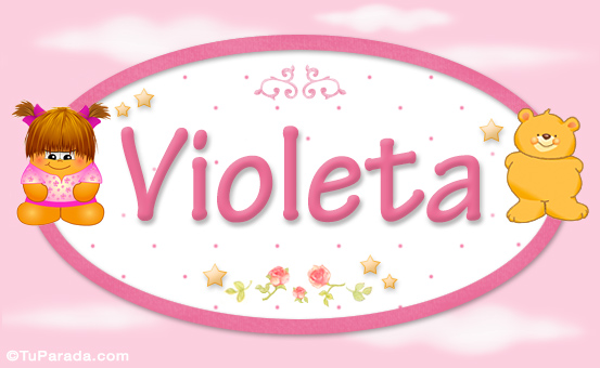 Nombre Violeta - Con personajes, Imagen Significado de Violeta - Con personajes