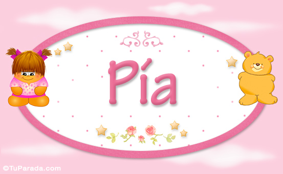 Nombre Pía - Con personajes, Imagen Significado de Pía - Con personajes