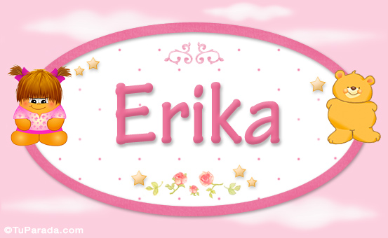 Erika Con Personajes Tarjetas De Nombres Para Niñas Bebés Osito Nena