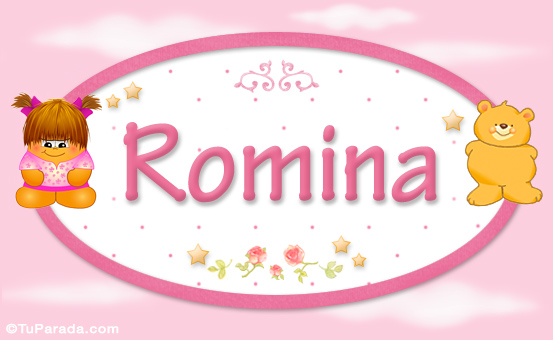 Tarjeta - Romina - Nombre para bebé