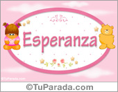 Nombre Nombre para bebé, Esperanza.