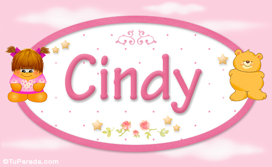 Tarjeta - Cindy - Nombre para bebé