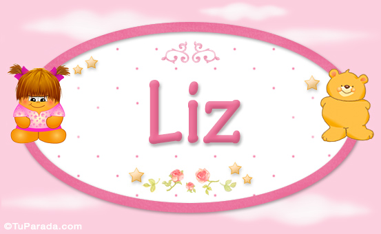 Tarjeta - Liz - Nombre para bebé