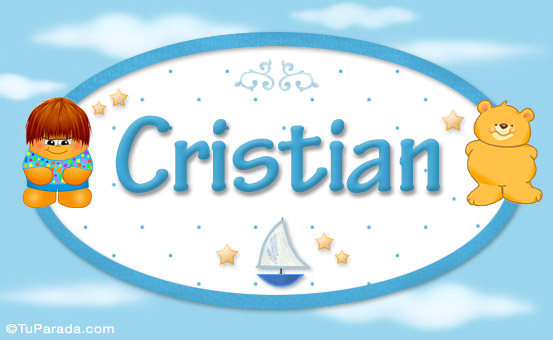 Tarjeta - Cristian - Nombres para bebé