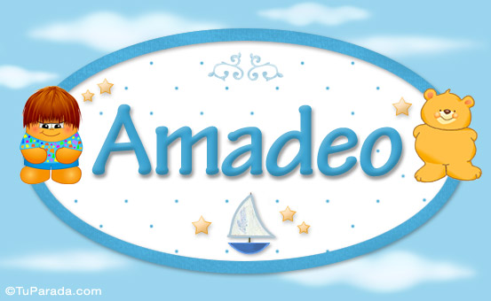 Tarjeta - Amadeo - Nombre para bebé