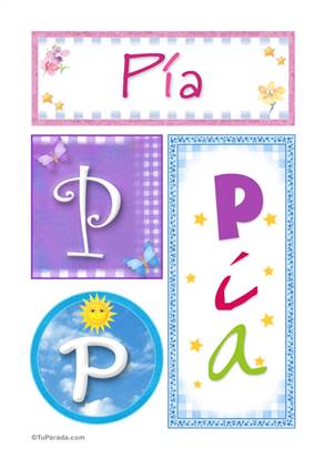 Pia - Carteles e iniciales