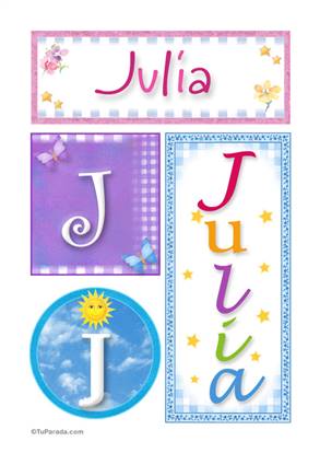 Julia, nombre, imagen para imprimir