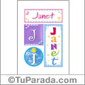 Janet, nombre, imagen para imprimir