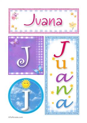 Juana, nombre, imagen para imprimir