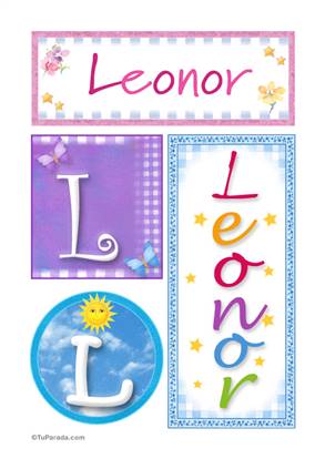 Leonor, nombre, imagen para imprimir