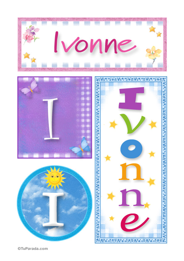 Ivonne, nombre, imagen para imprimir, tarjetas de Mujer - Nombres propios