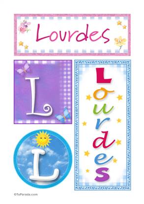 Lourdes, nombre, imagen para imprimir