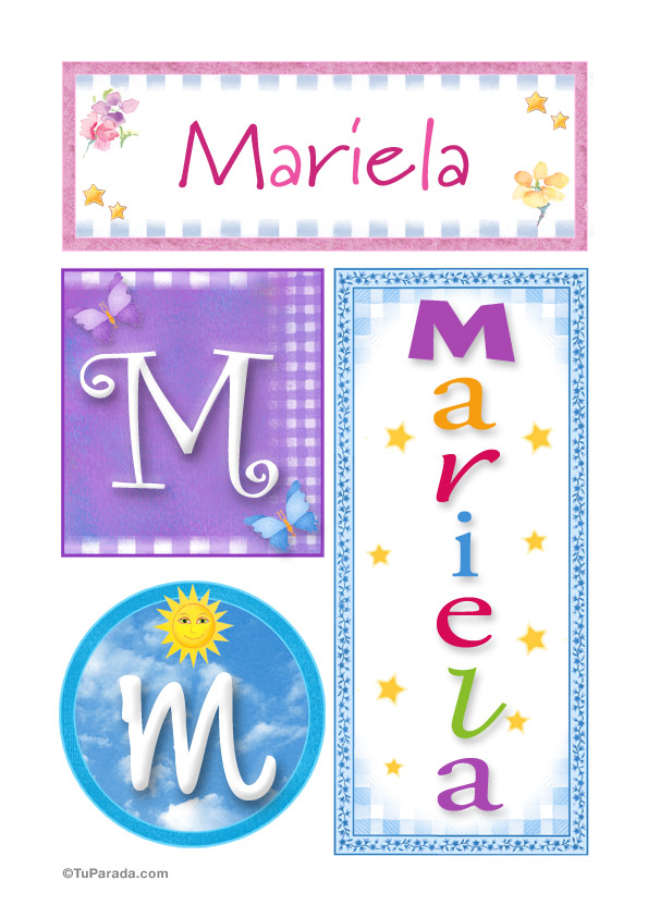 Mariela, nombre, imagen para imprimir - Mujer - Nombres propios, tarjetas