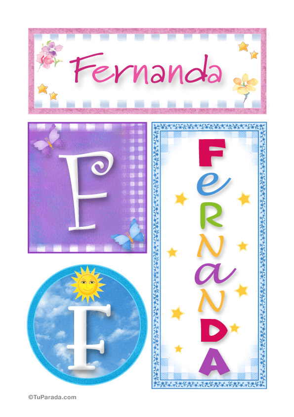 Tarjeta - Fernanda, nombre, imagen para imprimir