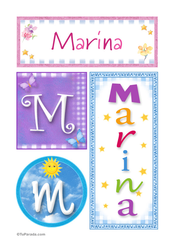 Marina, nombre, imagen para imprimir