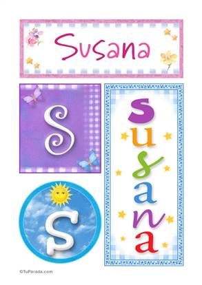 Susana, nombre, imagen para imprimir