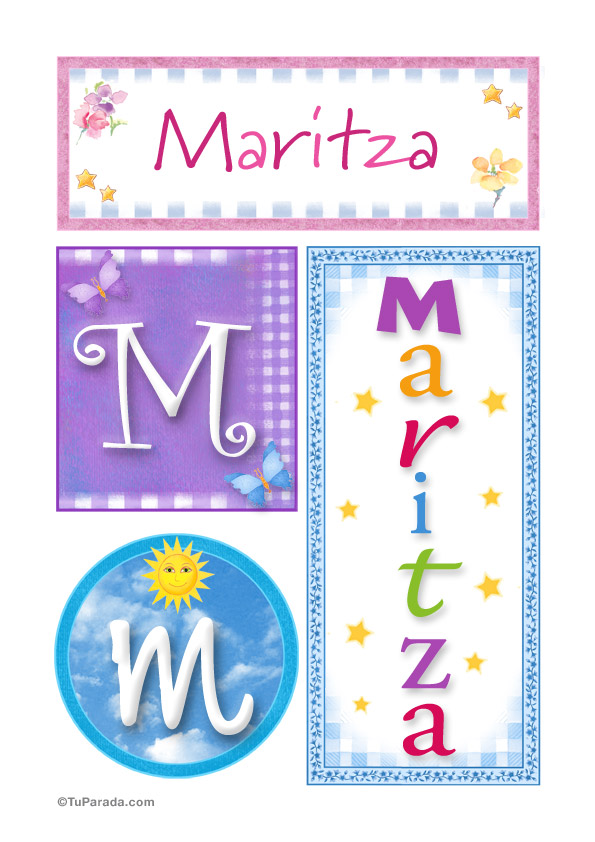 Tarjeta - Maritza, nombre, imagen para imprimir