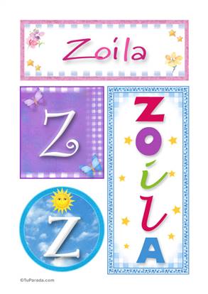 Zoila, nombre, imagen para imprimir