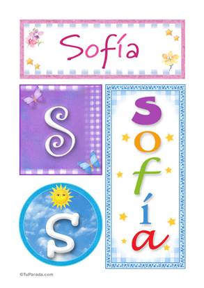 Sofia, nombre, imagen para imprimir
