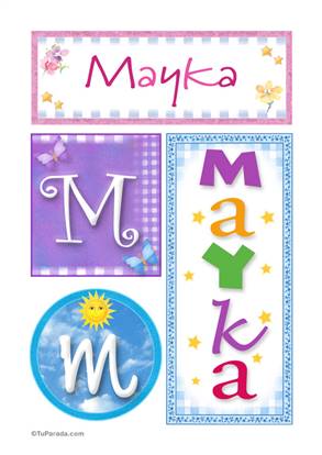 Mayka, nombre, imagen para imprimir