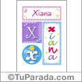 Xiana, nombre, imagen para imprimir