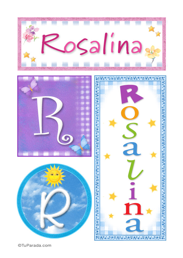 Tarjeta - Rosalina, nombre, imagen para imprimir