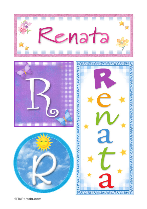 Tarjeta - Renata, nombre, imagen para imprimir