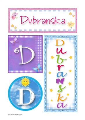 Dubranska, nombre, imagen para imprimir