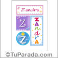 Zandra, nombre, imagen para imprimir