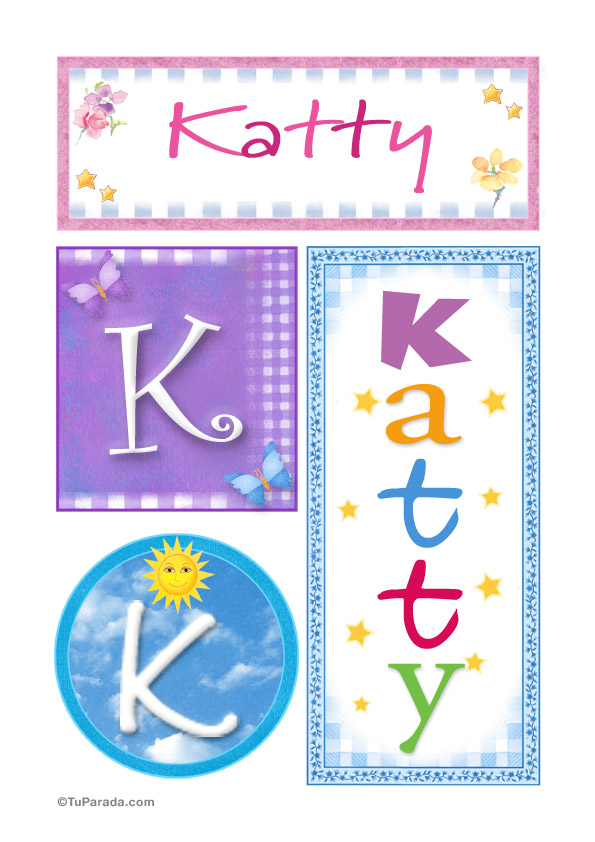 Enviar tarjeta, postal, Katty, nombre, imagen para imprimir