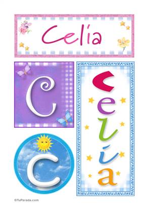 Celia, nombre, imagen para imprimir