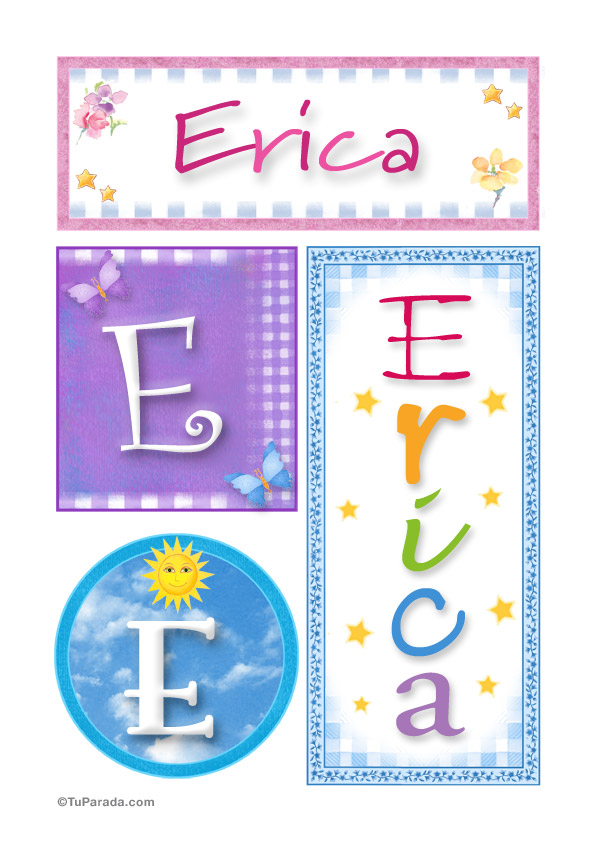 Erica, nombre, imagen para imprimir