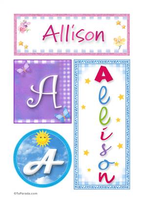 Allison, nombre, imagen para imprimir