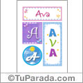Ava, nombre, imagen para imprimir