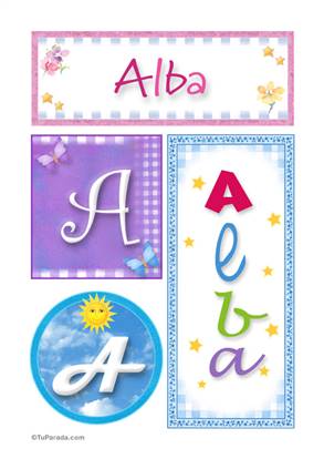 Alba, nombre, imagen para imprimir
