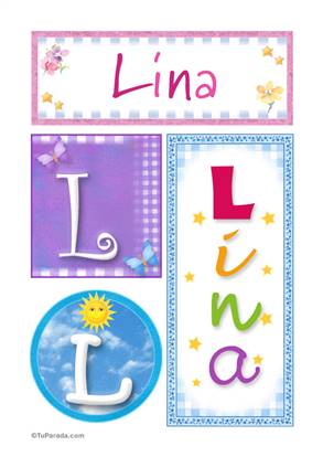 Lina, nombre, imagen para imprimir
