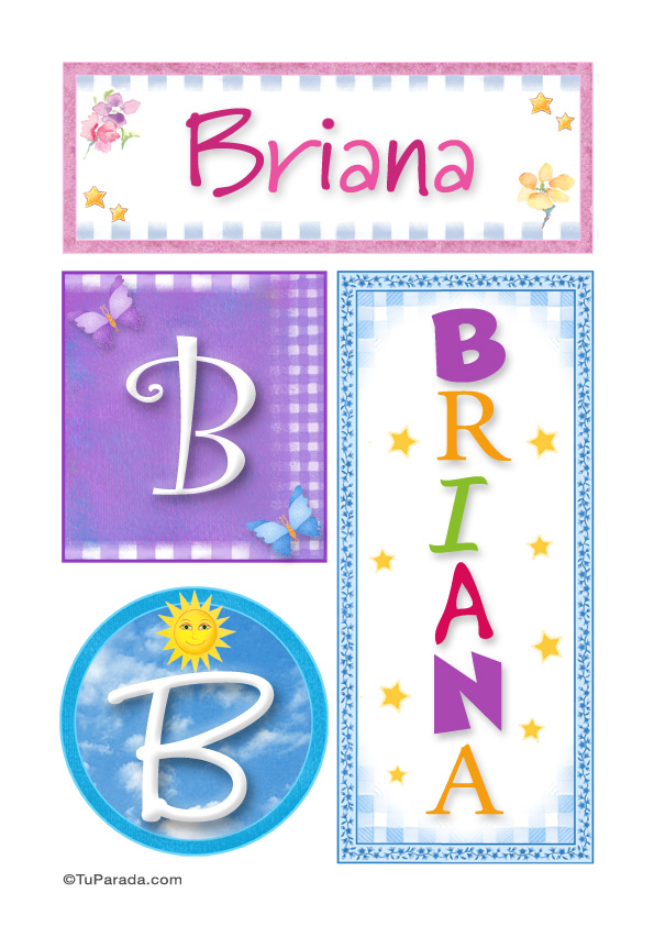 Tarjeta - Briana, nombre, imagen para imprimir