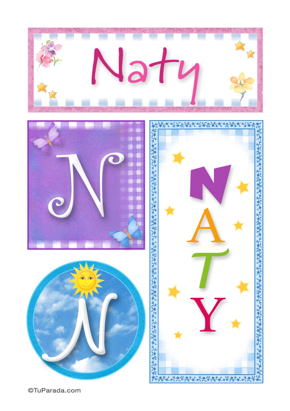 Tarjeta - Naty, nombre, imagen para imprimir