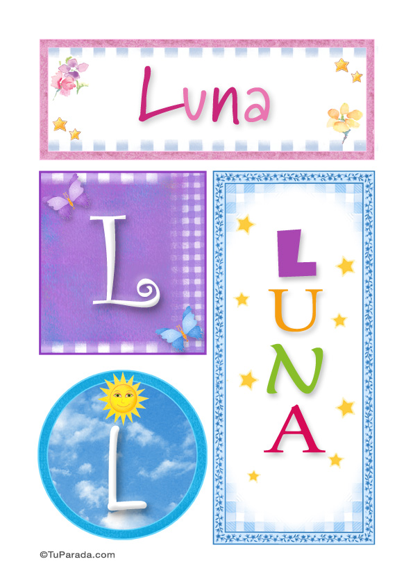 Luna, nombre, imagen para imprimir