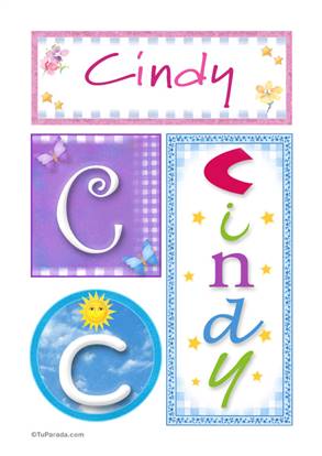 Cindy, nombre, imagen para imprimir, tarjetas de Mujer - Nombres propios