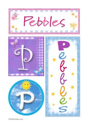 Pebbles, nombre, imagen para imprimir