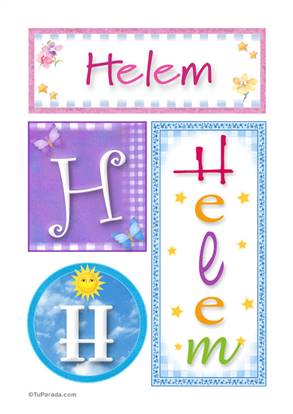 Helem, nombre, imagen para imprimir