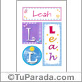 Leah, nombre, imagen para imprimir