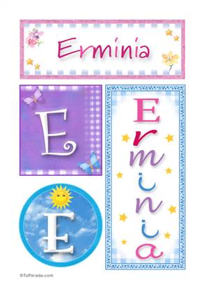 Erminia, nombre, imagen para imprimir