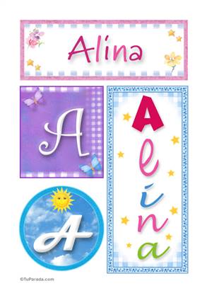 Alina, nombre, imagen para imprimir