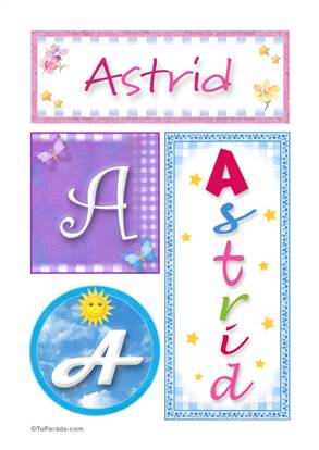 Astrid, nombre, imagen para imprimir
